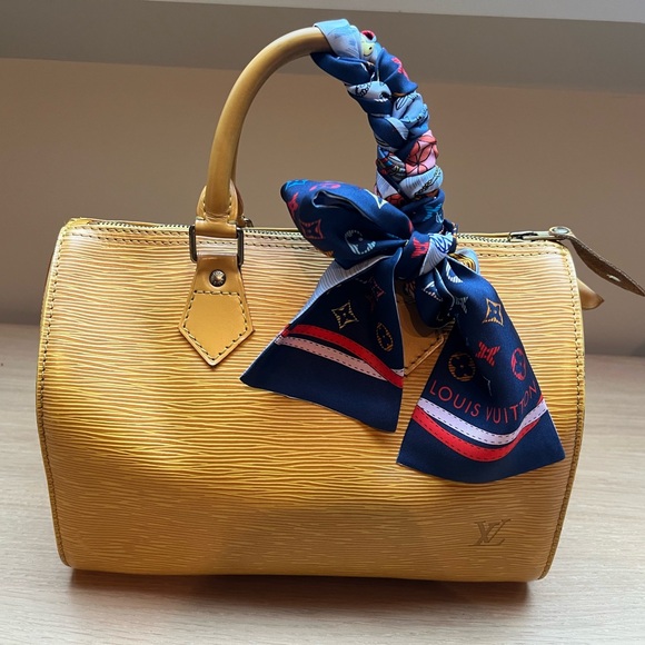 Louis Vuitton Epi Leather Speedy 25 Tassil Yellow with bandeau scarf - Picture 1 of 17